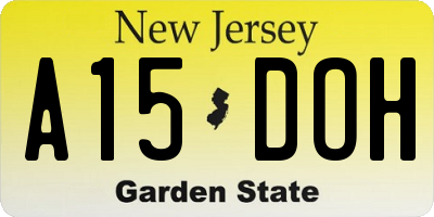 NJ license plate A15DOH