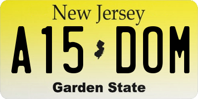 NJ license plate A15DOM