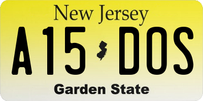 NJ license plate A15DOS