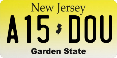 NJ license plate A15DOU