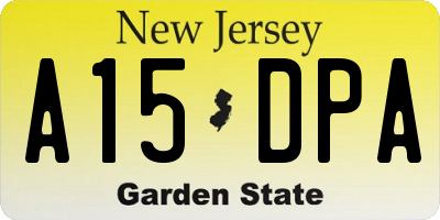 NJ license plate A15DPA