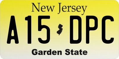 NJ license plate A15DPC