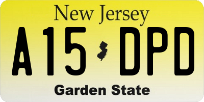 NJ license plate A15DPD
