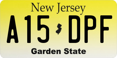 NJ license plate A15DPF