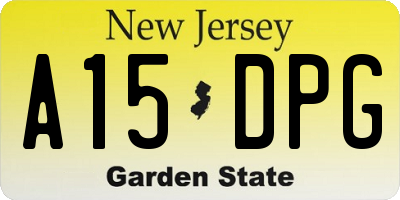 NJ license plate A15DPG