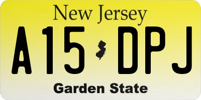 NJ license plate A15DPJ