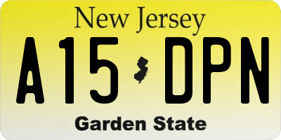 NJ license plate A15DPN