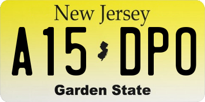 NJ license plate A15DPO