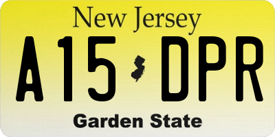 NJ license plate A15DPR