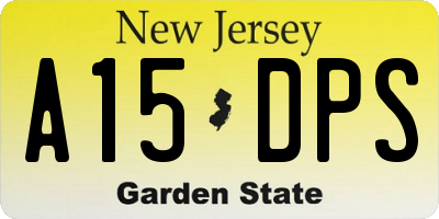 NJ license plate A15DPS