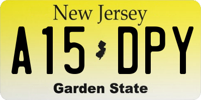 NJ license plate A15DPY