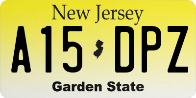 NJ license plate A15DPZ
