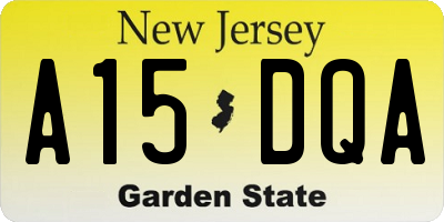 NJ license plate A15DQA