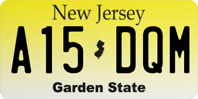 NJ license plate A15DQM