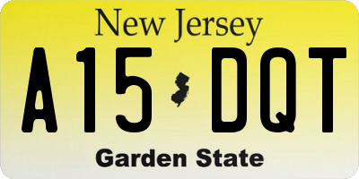 NJ license plate A15DQT