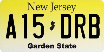 NJ license plate A15DRB