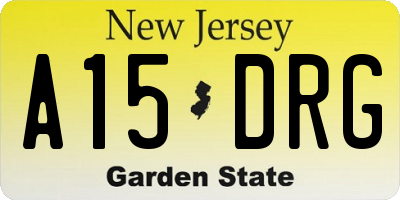 NJ license plate A15DRG