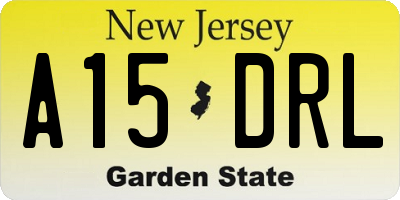 NJ license plate A15DRL