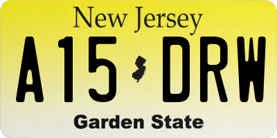 NJ license plate A15DRW