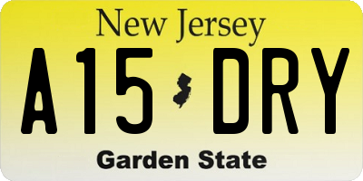 NJ license plate A15DRY