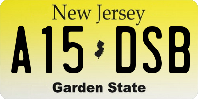 NJ license plate A15DSB
