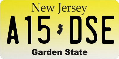 NJ license plate A15DSE