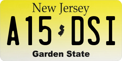 NJ license plate A15DSI