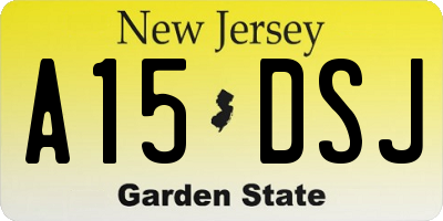 NJ license plate A15DSJ