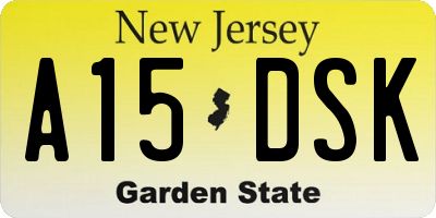 NJ license plate A15DSK