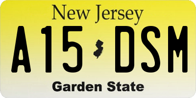 NJ license plate A15DSM