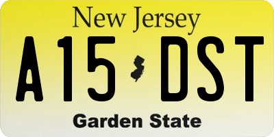 NJ license plate A15DST