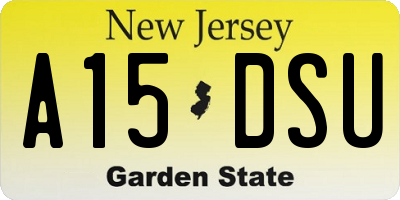 NJ license plate A15DSU
