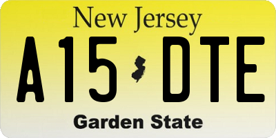 NJ license plate A15DTE