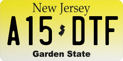 NJ license plate A15DTF