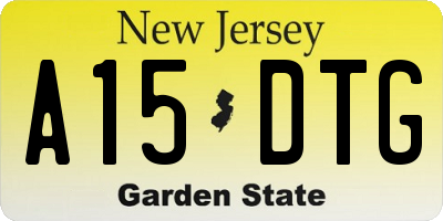 NJ license plate A15DTG