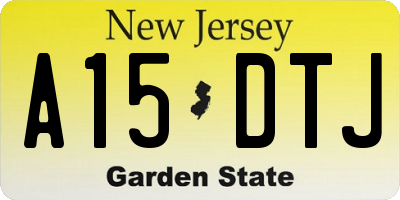 NJ license plate A15DTJ