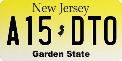 NJ license plate A15DTO