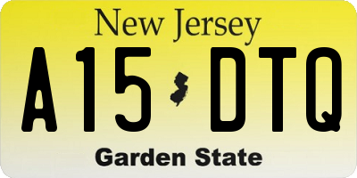 NJ license plate A15DTQ