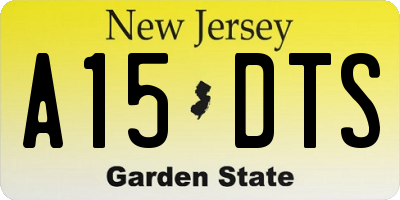 NJ license plate A15DTS