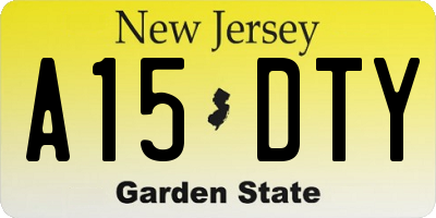 NJ license plate A15DTY
