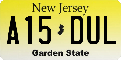 NJ license plate A15DUL