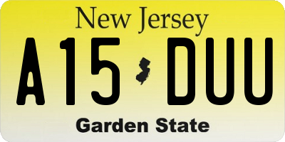 NJ license plate A15DUU