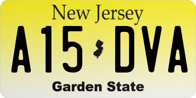 NJ license plate A15DVA