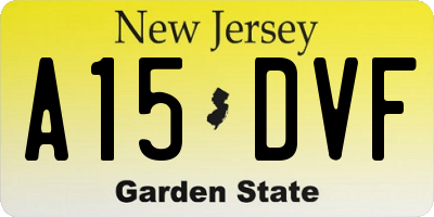 NJ license plate A15DVF