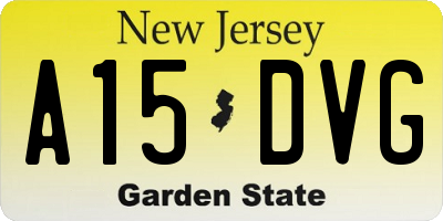 NJ license plate A15DVG