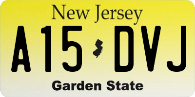 NJ license plate A15DVJ