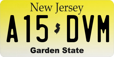 NJ license plate A15DVM