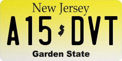 NJ license plate A15DVT