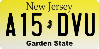 NJ license plate A15DVU
