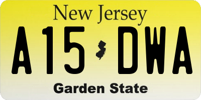 NJ license plate A15DWA
